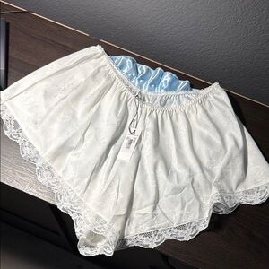 Anthropologie White Lace Bridal Shorts
